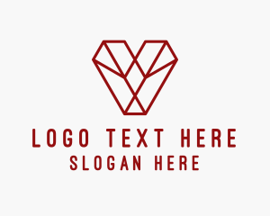 Jewel - Geometric Diamond Letter V logo design