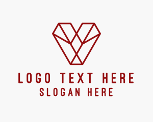 Geometric - Geometric Diamond Letter V logo design