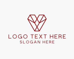 Geometric Diamond Letter V logo design