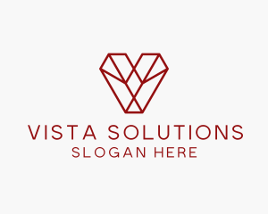 Geometric Diamond Letter V logo design