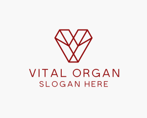 Geometric Diamond Letter V logo design