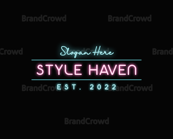 Modern Neon Wordmark Logo