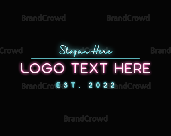 Modern Neon Wordmark Logo