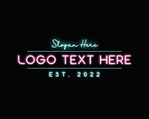 Techno - Modern Neon Wordmark logo design