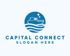 Ocean Sailboat Travel logo design