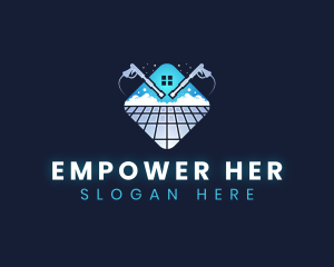 Floor Power Washing Cleaner logo design