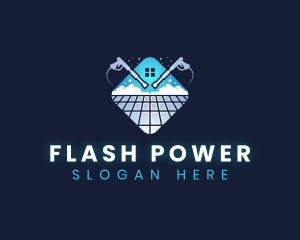 Floor Power Washing Cleaner logo design