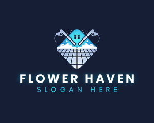 Floor Power Washing Cleaner logo design