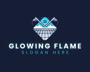 Floor Power Washing Cleaner logo design