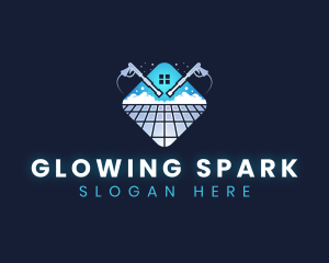 Floor Power Washing Cleaner logo design