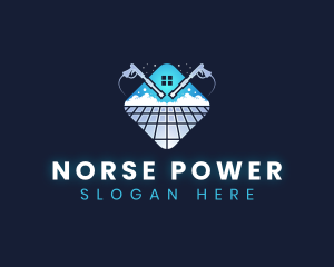 Floor Power Washing Cleaner logo design