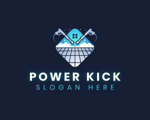 Floor Power Washing Cleaner logo design