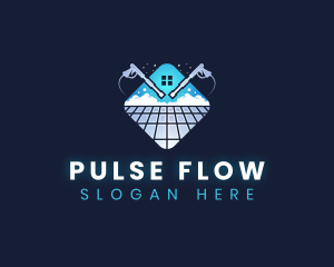 Floor Power Washing Cleaner logo design