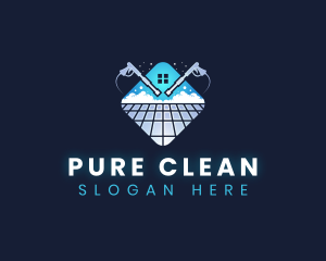 Floor Power Washing Cleaner logo design