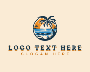 Beach - Tropical Beach Getaway logo design