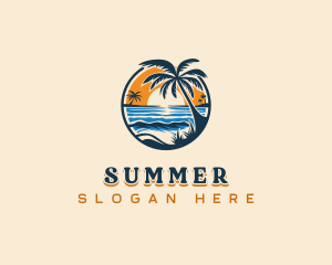 Tropical Beach Getaway logo design