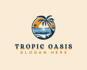 Tropical Beach Getaway logo design