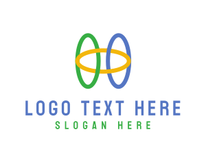 Loop - Colorful Ring Letter H logo design