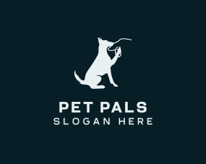 Pet Dog Walker Leash logo design