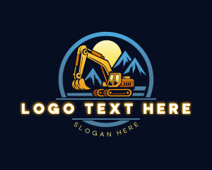 Industrial - Mountain Excavator Machinery logo design