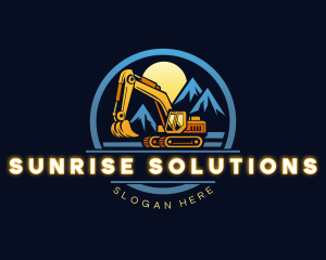 Mountain Excavator Machinery logo design