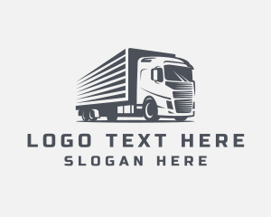 Gray - Cargo Transport Truck logo design