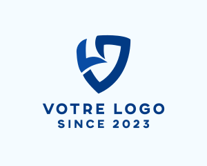 Blue - Abstract Letter L Shield logo design