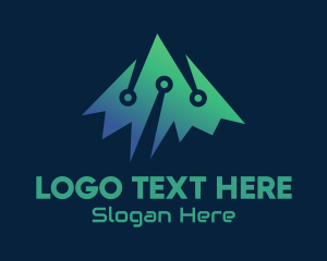 Digital Mountain Peak logo design