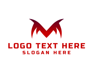 Video Game - Monster Fangs Letter M logo design