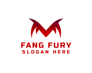 Fangs - Monster Fangs Letter M logo design