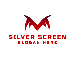 Game Streaming - Monster Fangs Letter M logo design