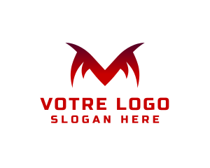 Villain - Monster Fangs Letter M logo design
