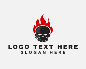 Fire - Fire Skull Tattoo logo design