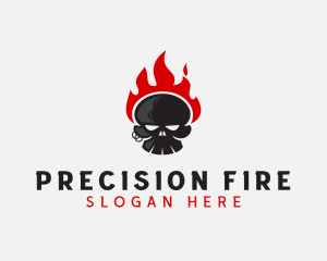 Fire Skull Tattoo logo design