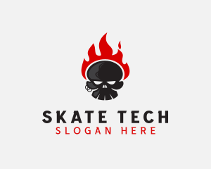 Fire Skull Tattoo logo design