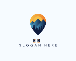 Destination - Outdoor Mountain Navigation logo design