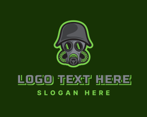 Military Gas Mask Gaming Logo