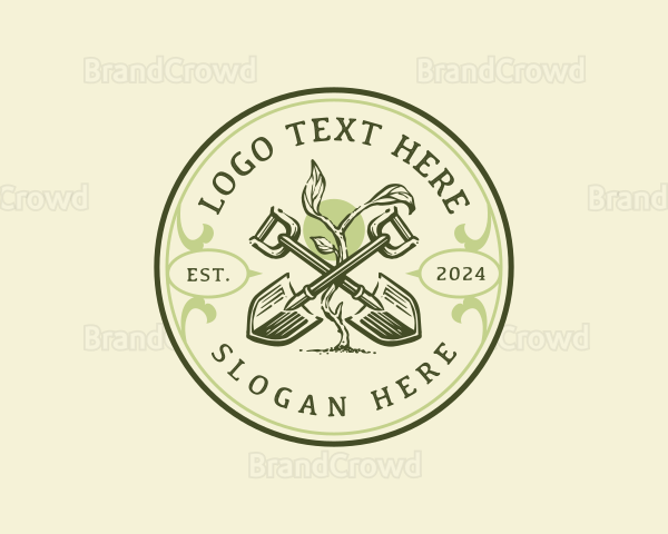 Garden Shovel Landscaping Logo