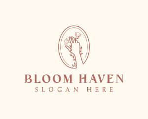 Botanical Flora Hand logo design