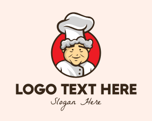 Oriental Food - Grandmother Chef Cook logo design