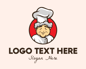 Home Cooking - Grandmother Chef Cook logo design