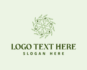 Green Olive - Abstract Olive Leaves logo design
