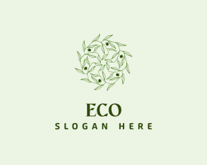 Abstract Olive Leaves logo design