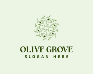 Abstract Olive Leaves logo design