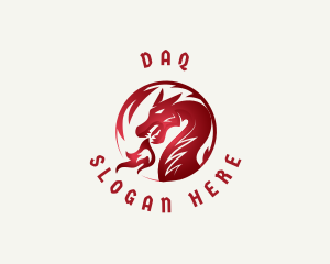 Clan - Fire Dragon Creature logo design