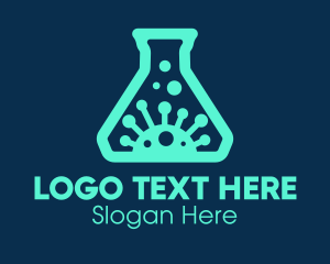 Scientist - Virus Laboratory Flask logo design