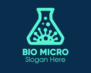 Microbiology - Virus Laboratory Flask logo design