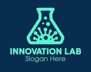 Laboratory - Virus Laboratory Flask logo design