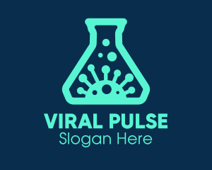 Virus - Virus Laboratory Flask logo design