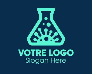 Bacteria - Virus Laboratory Flask logo design